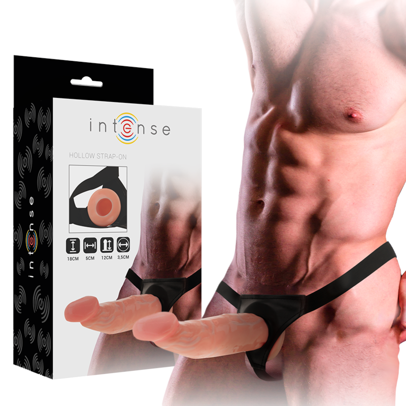 INTENSE - ARNÊS OCO COM DILDO 18 X 3,5 CM - VIBRA24 SEXSHOP
