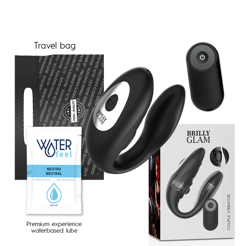BRILLY GLAM- CONTROLE REMOTO PULSANTE E VIBRATÓRIO DE CASAL - VIBRA24 SEXSHOP