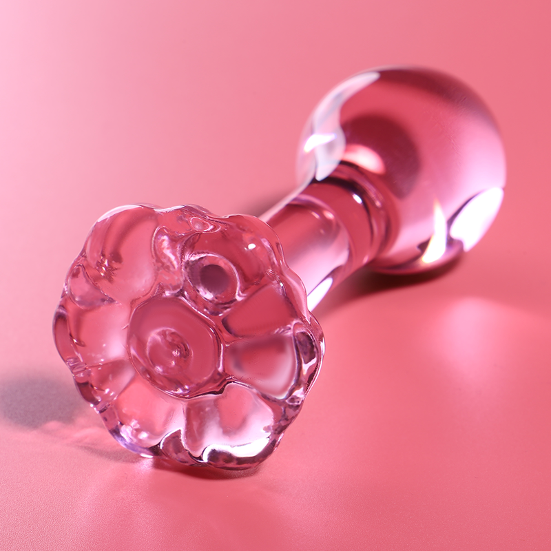 NEBULA SERIES BY IBIZA - MODELO 2 PLUG ANAL VIDRO BOROSILICADO ROSA 11 CM -O- 3.5 CM - VIBRA24 SEXSHOP