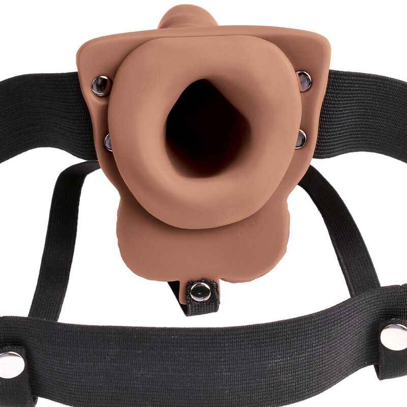 FETISH FANTASY SERIES - ARNÊS AJUSTVEL PÊNIS REALISTA COM TESTÍCULOS RECARREGVEIS E VIBRADOR 15 CM - VIBRA24 SEXSHOP