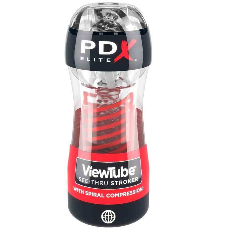 PDX ELITE - STROKER VIEWTUBE 2 COMPRESSO ESPIRAL TRANSPARENTE - VIBRA24 SEXSHOP