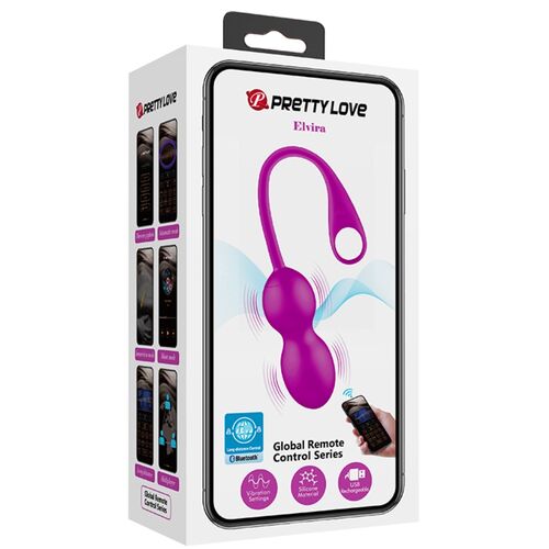 PRETTY LOVE - Bolas Vibratórias Recarregáveis Elvira Roxo para Prazer Intensificado - VIBRA24 SEXSHOP