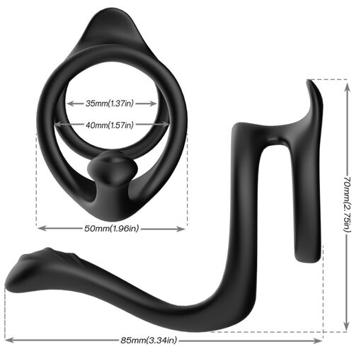 ARMONY - Anel Anal Duplo Preto para Prazer Intenso