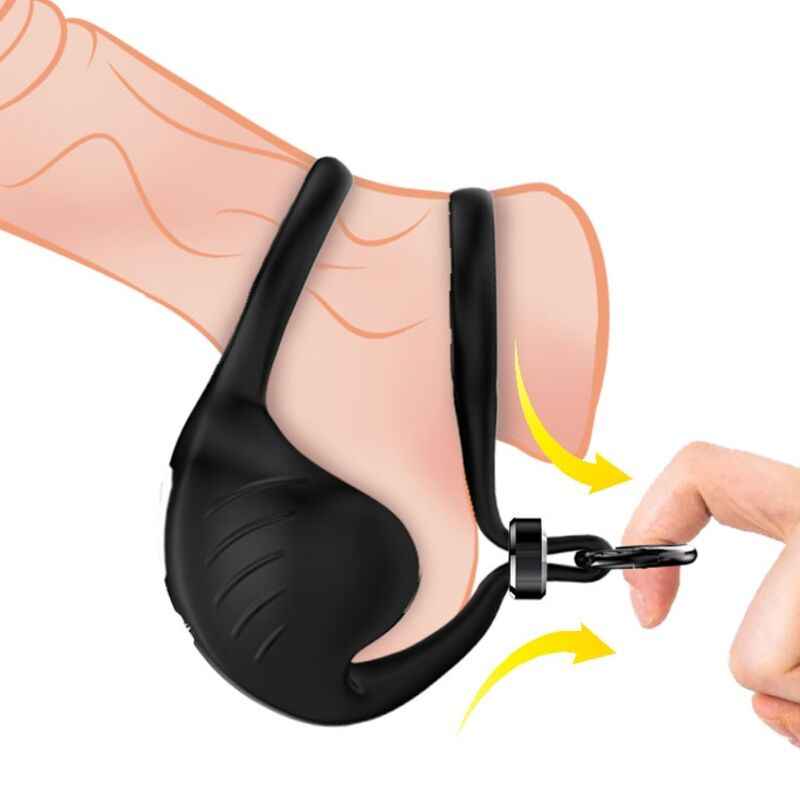 ARMONY - ANEL VIBRADOR MANTA ESCROTO PRETO - VIBRA24 SEXSHOP