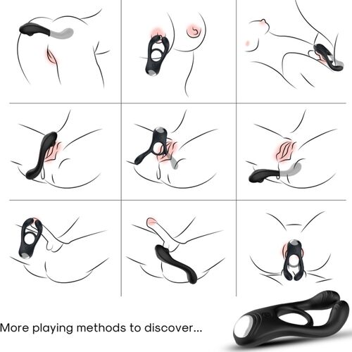 ARMONY - Anel Vibrador Duplo para Casais Veyron Preto