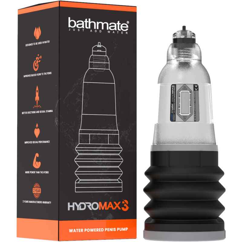 BATHMATE HYDROMAX 3 TRANSPARENTE - Aumente Seu Potencial com a Tecnologia Avançada - VIBRA24 SEXSHOP