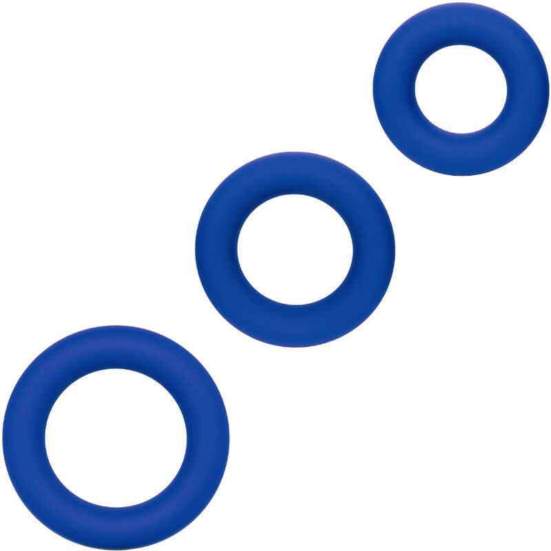 CALEXOTICS - ADMIRAL CONJUNTO DE ANÉIS DE GALO AZUL - VIBRA24 SEXSHOP