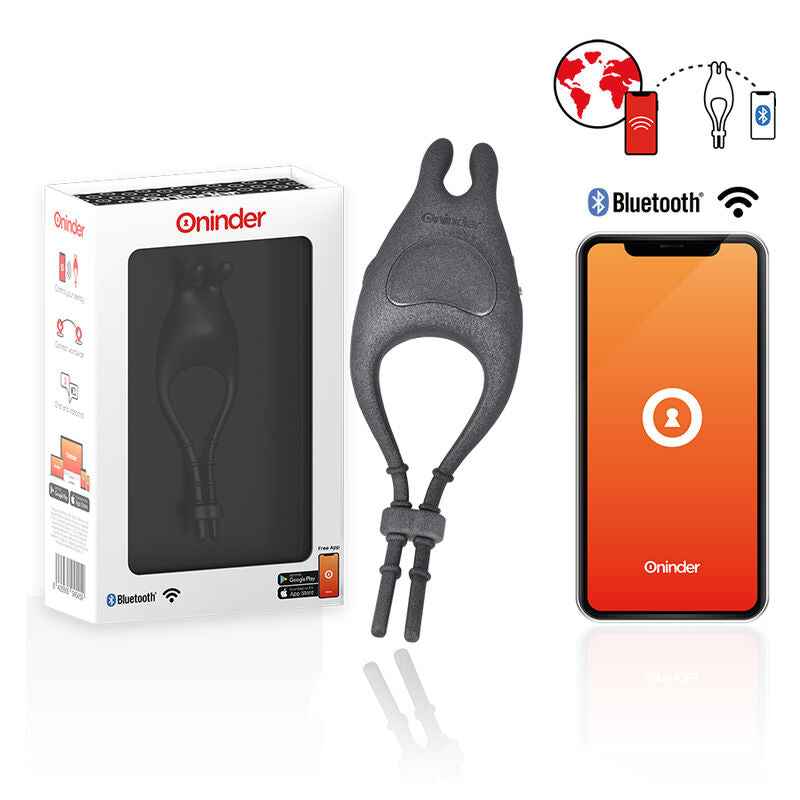 ONINDER - ANEL VIBRADOR AJUSTÁVEL RECARREGÁVEL PAMPA COM ESTIMULADOR DE CLITÓRIS 10 VELOCIDADES - APLICATIVO GRATUITO - VIBRA24 SEXSHOP
