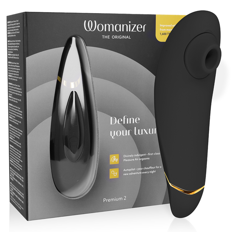 WOMANIZER - PREMIUM 2 ESTIMULADOR CLITORIAL PRETO - VIBRA24 SEXSHOP
