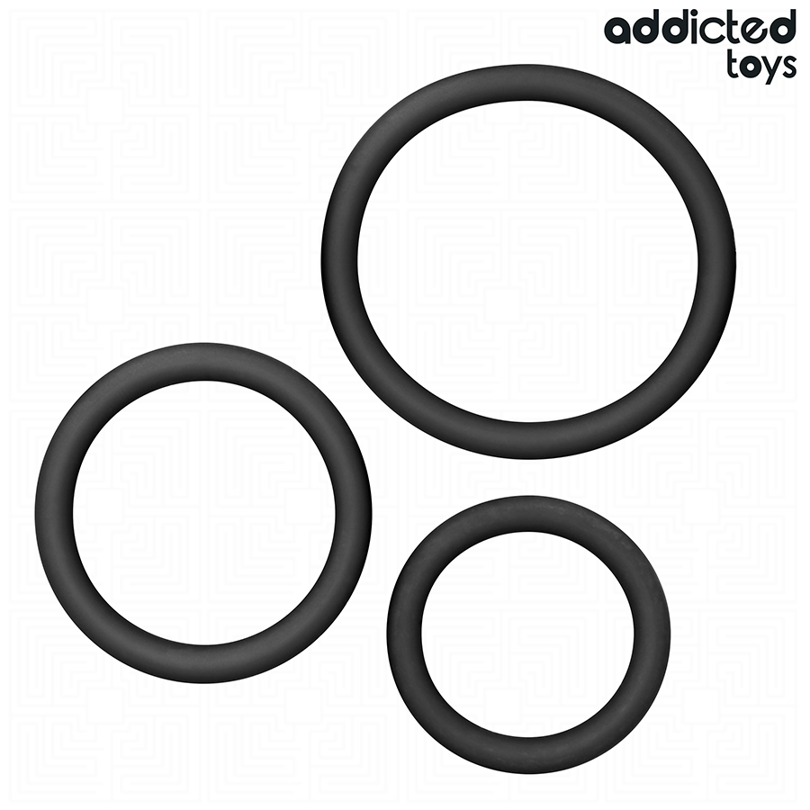 ADDICTED TOYS - CONJUNTO DE ANÉIS DE SILICONE MODELO 2 - VIBRA24 SEXSHOP