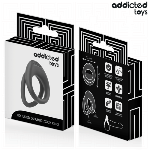 ANEL DE PÉNIS TEXTURIZADO - ADDICTED TOYS COM DUPLA TEXTURA - VIBRA24 SEXSHOP