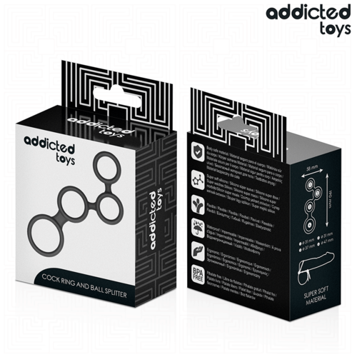 ANEL PARA PÉNIS COM DIVISORES PARA TESTÍCULOS - ADDICTED TOYS - VIBRA24 SEXSHOP