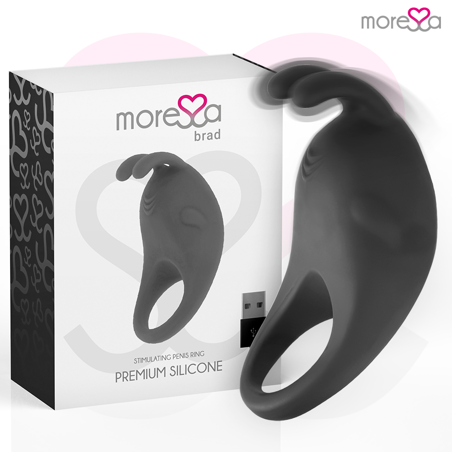 MORESSA - BRAD PREMIUM SILICONE RECARREGVEL PRETO - VIBRA24 SEXSHOP