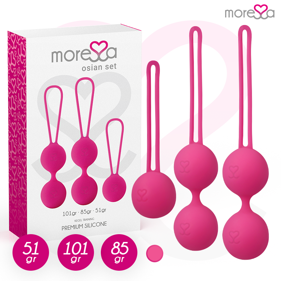 MORESSA - CONJUNTO OSIAN PREMIUM SILICONE ROSA (Osian One - 51 g | Osian Two - 101 g | Osian Three 85 g) - VIBRA24 SEXSHOP