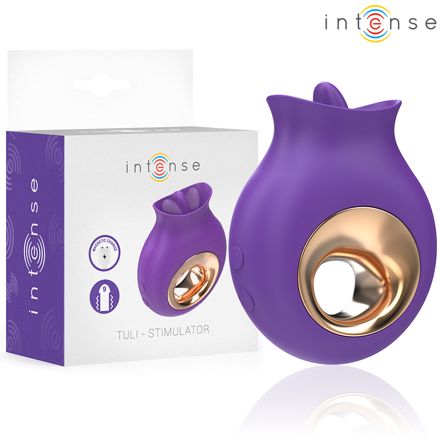 INTENSE - ESTIMULADOR DE CLITÓRIS TULI 9 VIBRAÇÕES E 9 OSCILAÇÕES ROXO - VIBRA24 SEXSHOP
