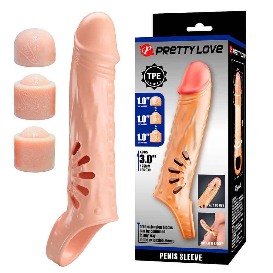 PRETTY LOVE - CAPA PENIANA COM EXTENSORES - VIBRA24 SEXSHOP