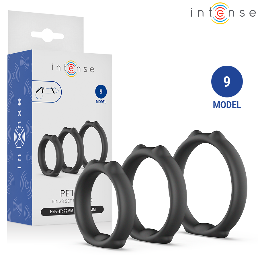INTENSE - PETER CONJUNTO DE 3 ANÉIS PENIANOS MODELO 9 - VIBRA24 SEXSHOP