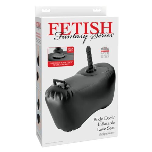 FETISH FANTASY SERIES - SOFÁ INSUFLÁVEL BODY DOCK COM DILDO 69,2 CM PRETO