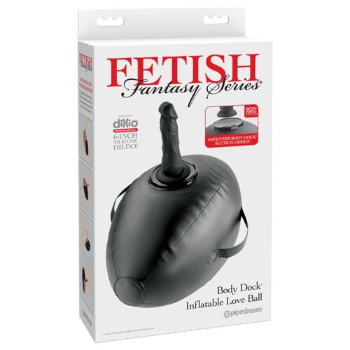 FETISH FANTASY SERIES - BODY DOCK BOLA DE AMOR INSUFLÁVEL COM DILDO PRETA 41,9 CM