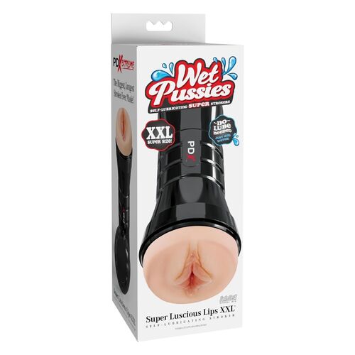 PDX Extreme – Wet Pussies Super Luscious Lips XXL: Masturbador com Lábios Carnudos e Controle de Sucção para Prazer Intenso