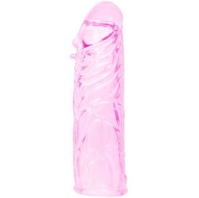 BAILE - CAPA PARA O PÉNIS EM SILICONE ESTIMULANTE ROSA 13 CM - VIBRA24 SEXSHOP