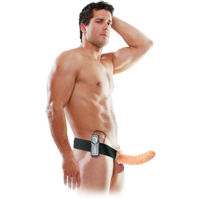 FETISH FANTASY SERIES - 19 CM VIBRATÓRIO OCO STRAP-ON MARROM - VIBRA24 SEXSHOP