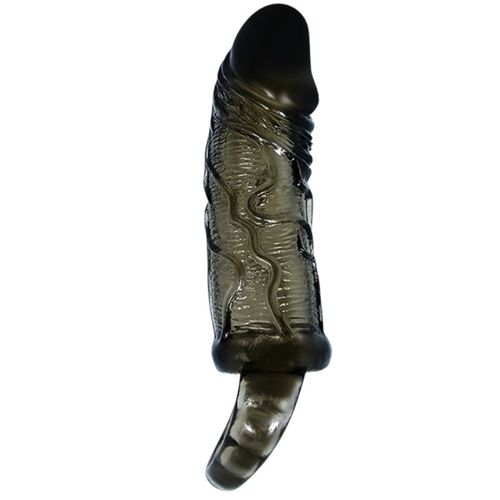 BAILE - Capa Extensora de Pénis Preta com Ala para Testículos 13.5 cm