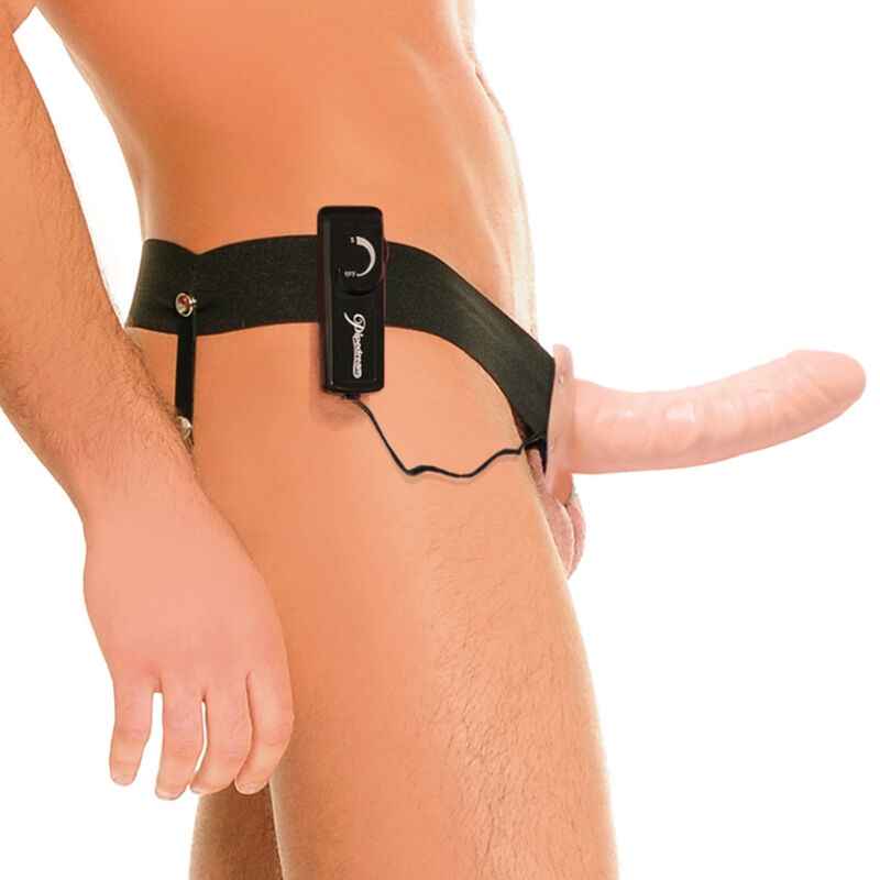 FETISH FANTASY SERIES - ARNÊS VIBRADOR OCO PARA ELE E ELA NATURAL 14CM - VIBRA24 SEXSHOP