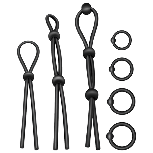 ADDICTED TOYS - Anel para Pénis de Silicone Flexível - Conjunto com 7 Peças - VIBRA24 SEXSHOP