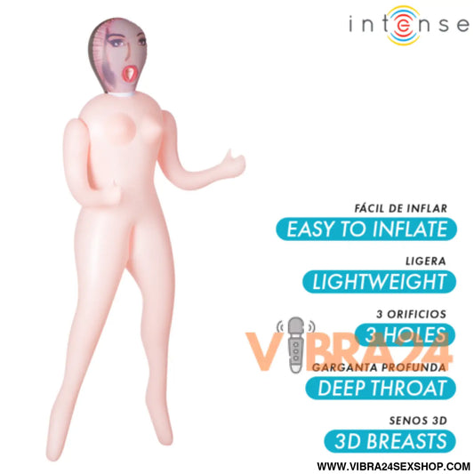 INTENSE DOLLS - BONECA INSUFLÁVEL MONIQUE COM TRÊS ORIFÍCIOS