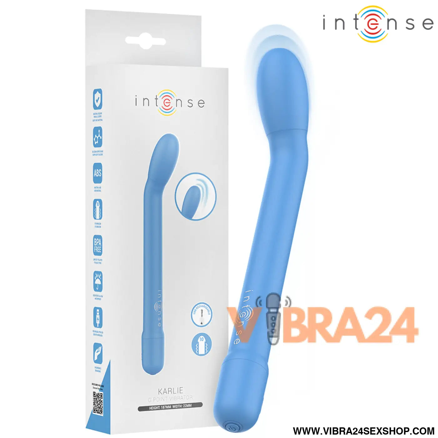 INTENSE - ESTIMULADOR DE PONTO G RECARREGÁVEL KARLIE AZUL