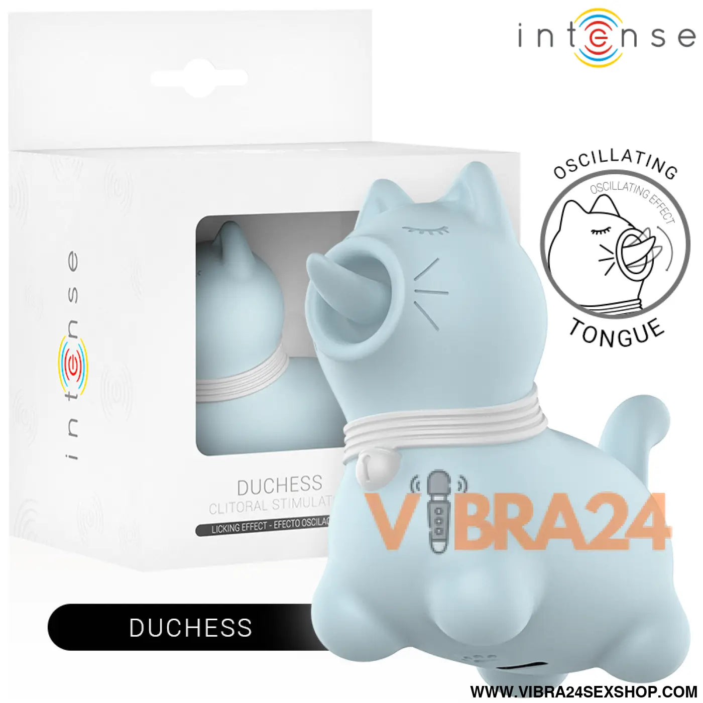 INTENSE - ESTIMULADOR DUCHESS COM LÍNGUA GIRATÓRIA 360º AZUL
