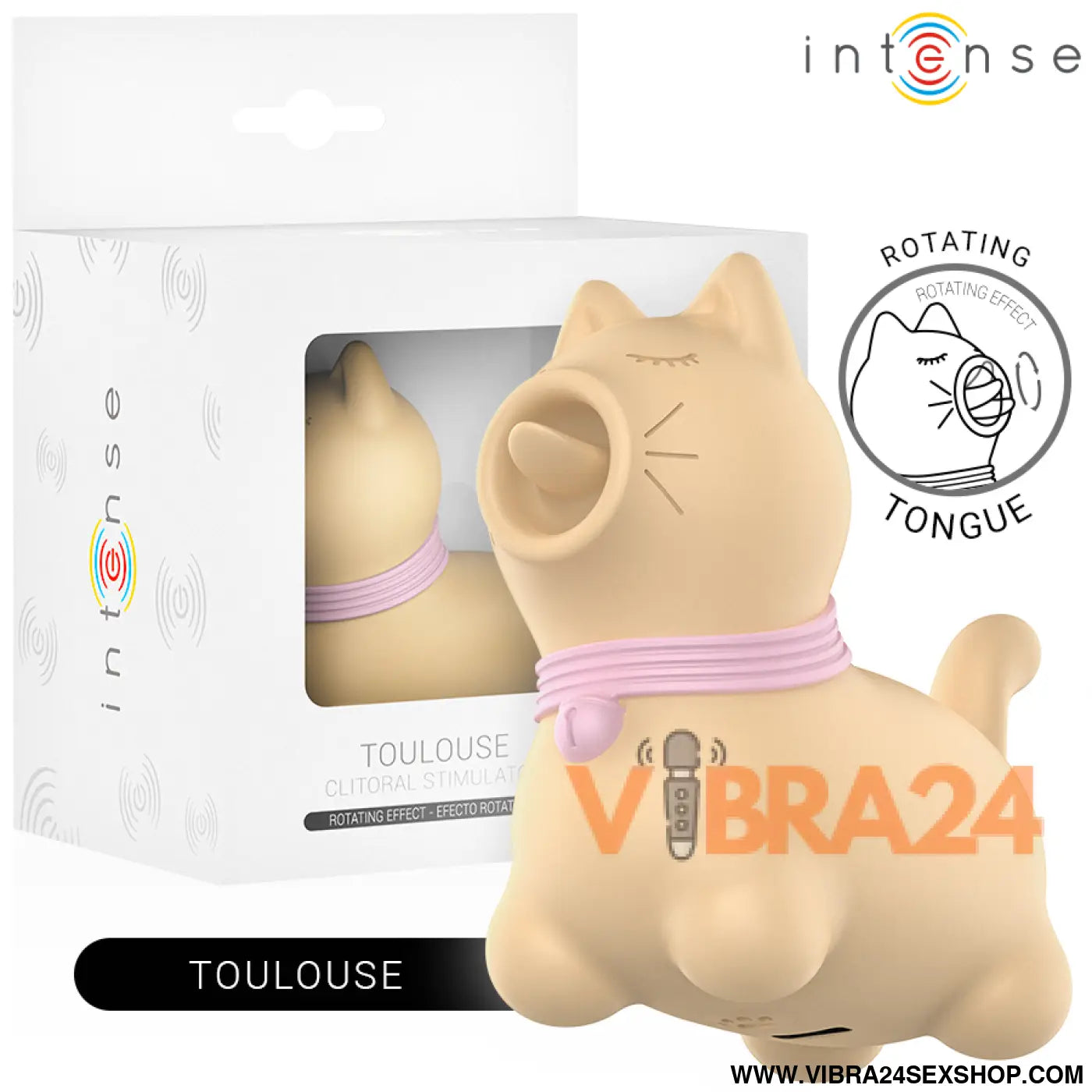 INTENSE - ESTIMULADOR TOULOUSE COM LÍNGUA ROTATIVA 360º AMARELO