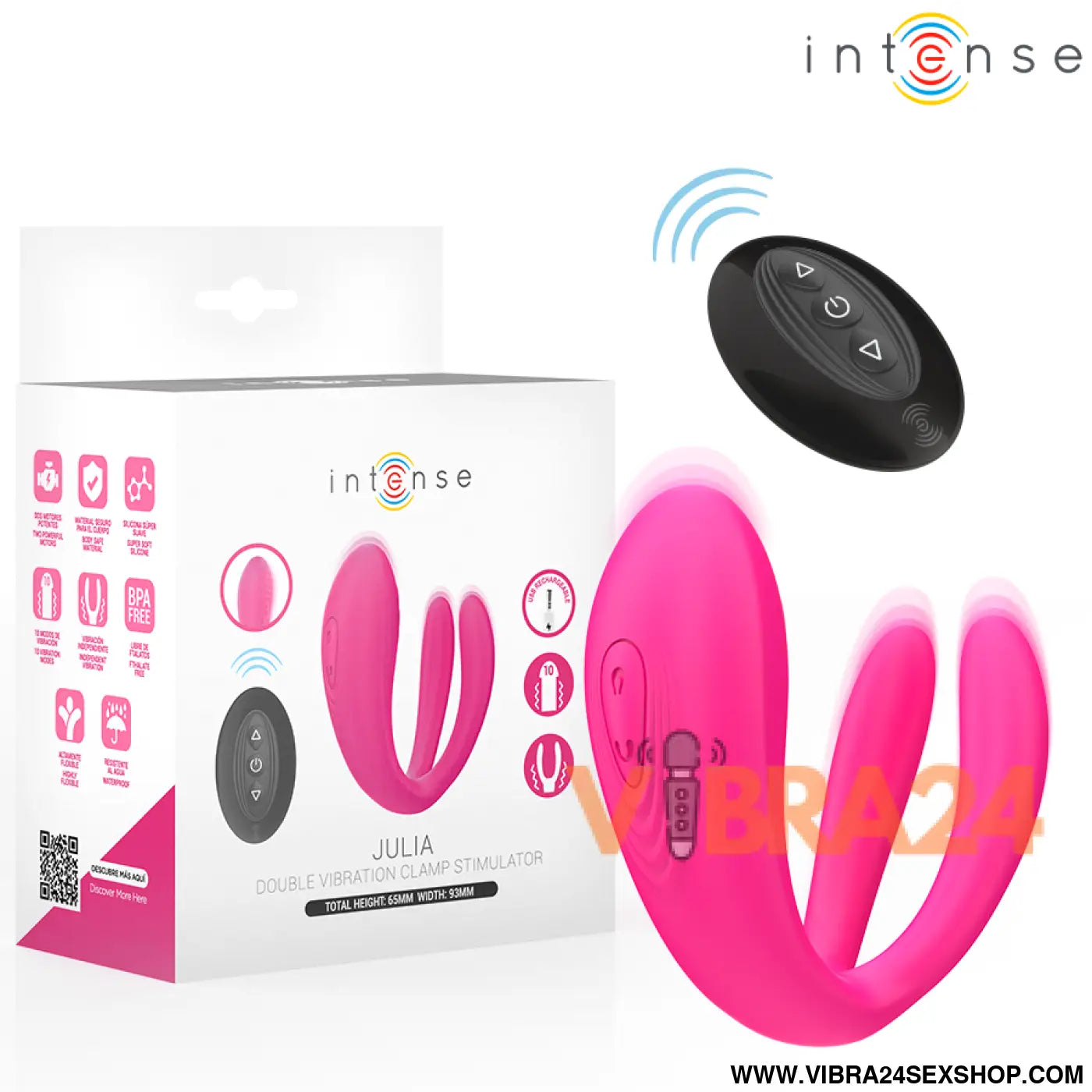 INTENSE - JULIA VIBRADOR DUPLO COM CONTROLE REMOTO