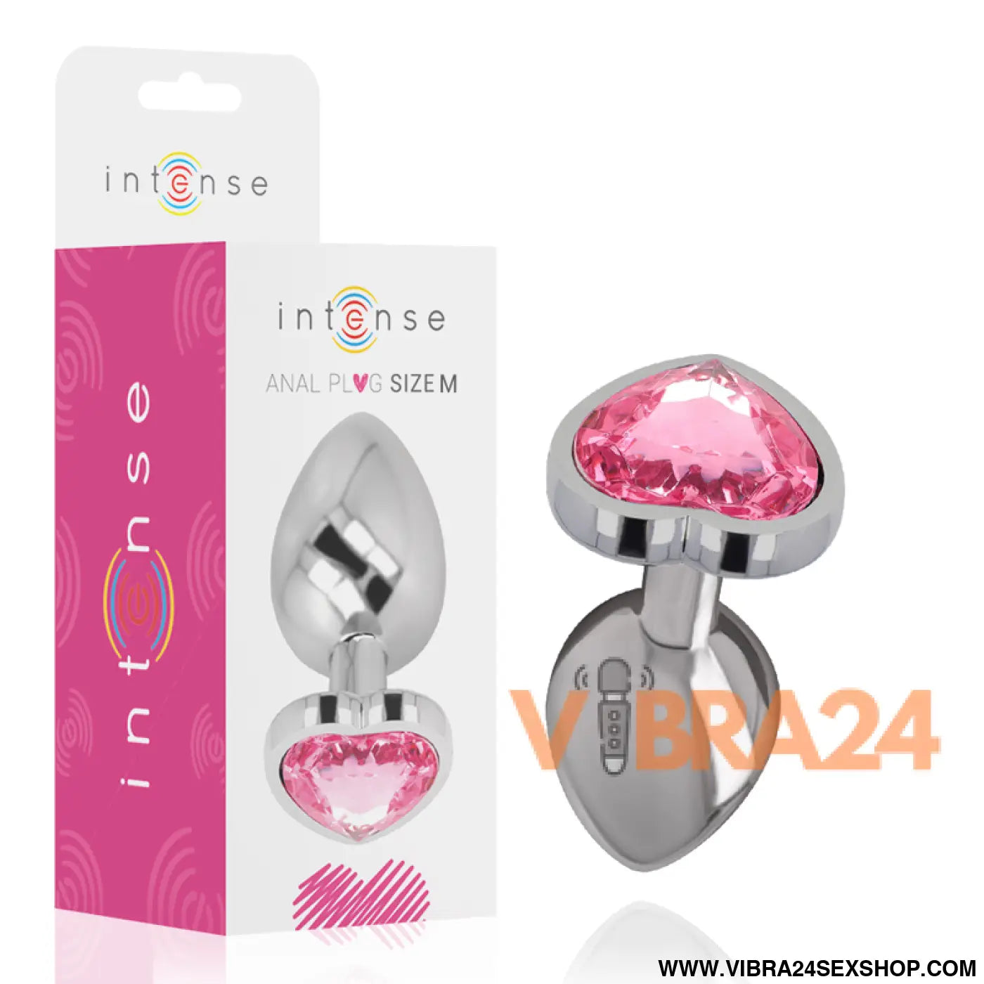 INTENSE - PLUG ANAL DE ALUMÍNIO METAL CORAO ROSA TAMANHO M