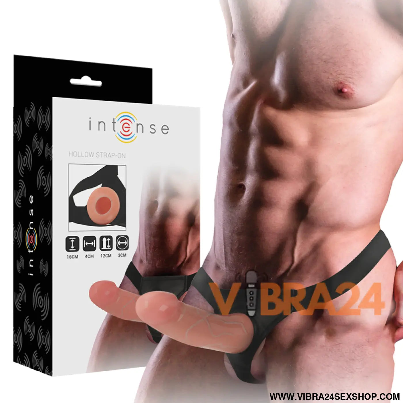 INTENSE - Strap on oco com dildo 16 x 3 cm