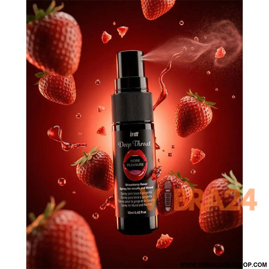 INTT – Deep Throat Spray: Spray Oral com Sabor Morango para Minimizar o Reflexo de Náusea e Aumentar Conforto no Sexo