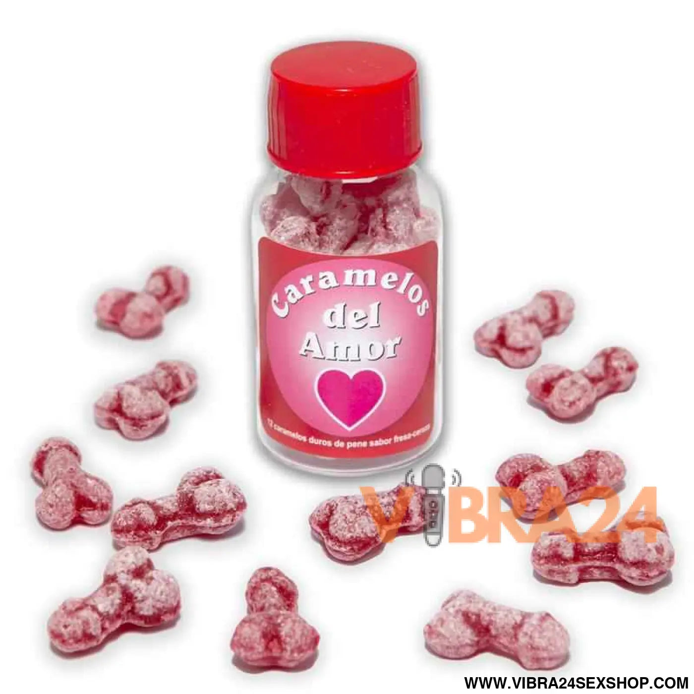 Jar of 12 Candies Penis Shape Fruit Flavor