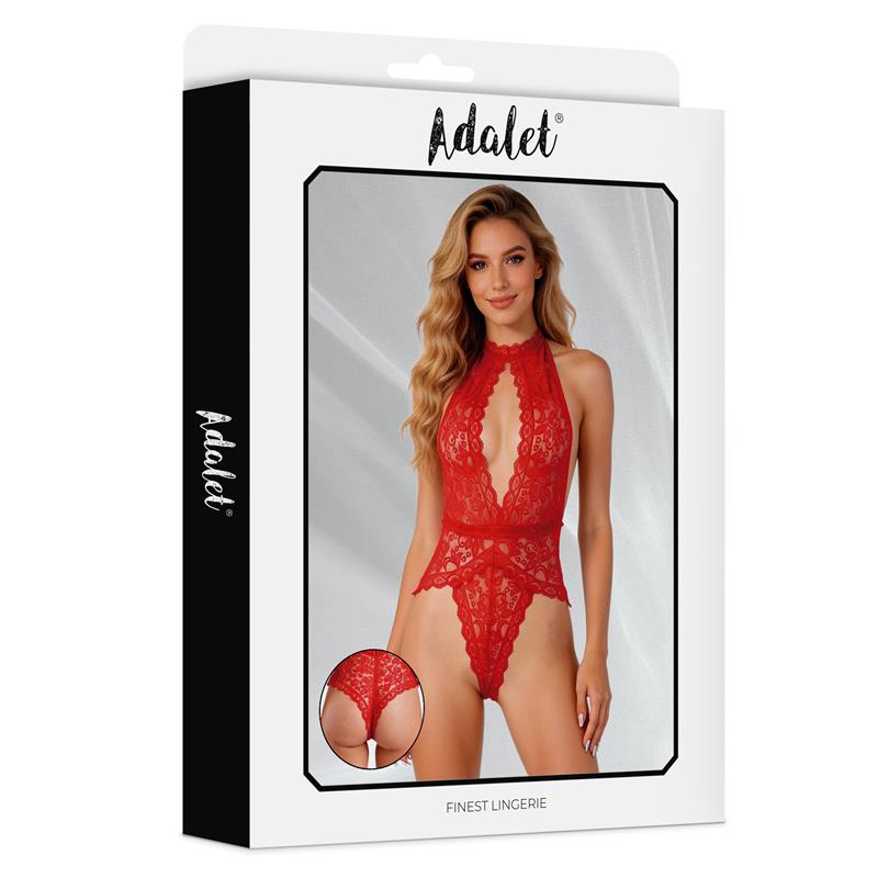 Adalet Lingerie – Kate: Teddy em Vermelho com Design Moderno e Sofisticado para Confiança e Paixão