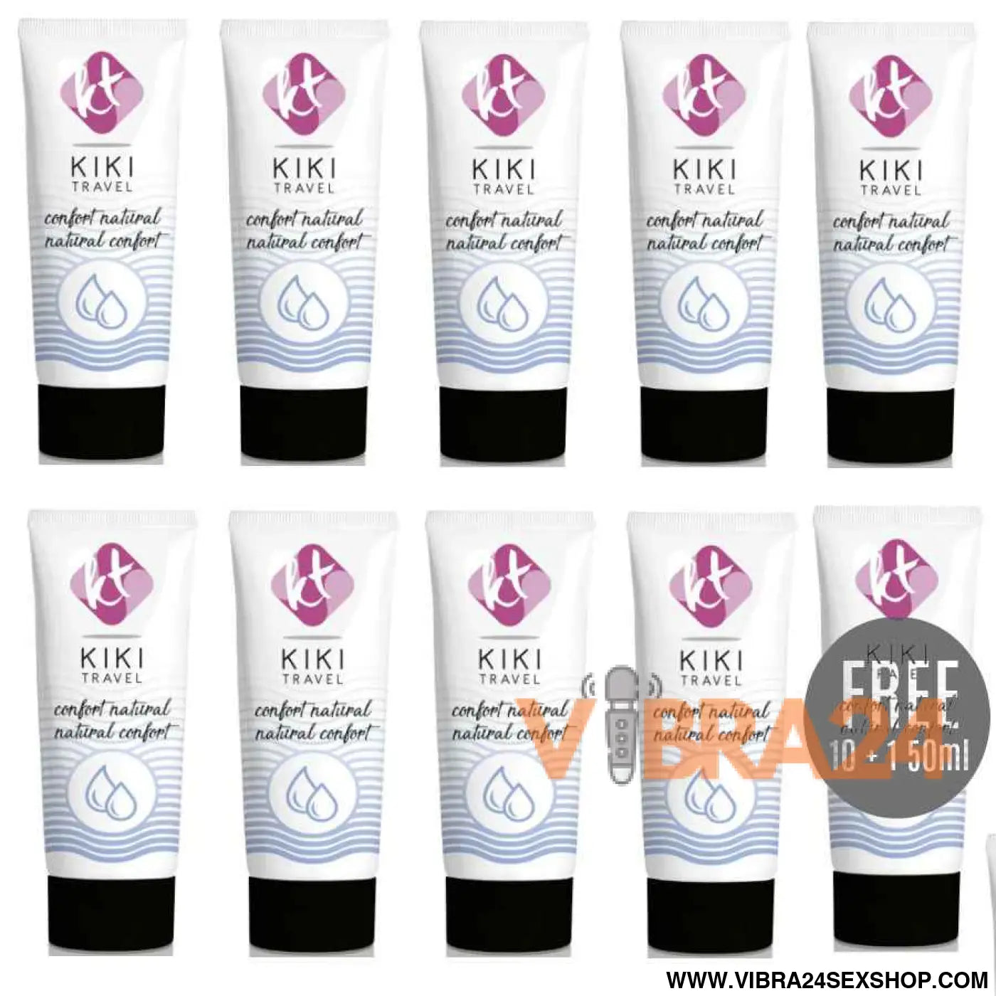 KIKÍ TRAVEL - CONFORT LUBRIFICANTE NATURAL 50 ML 10 + 1 GRÁTIS