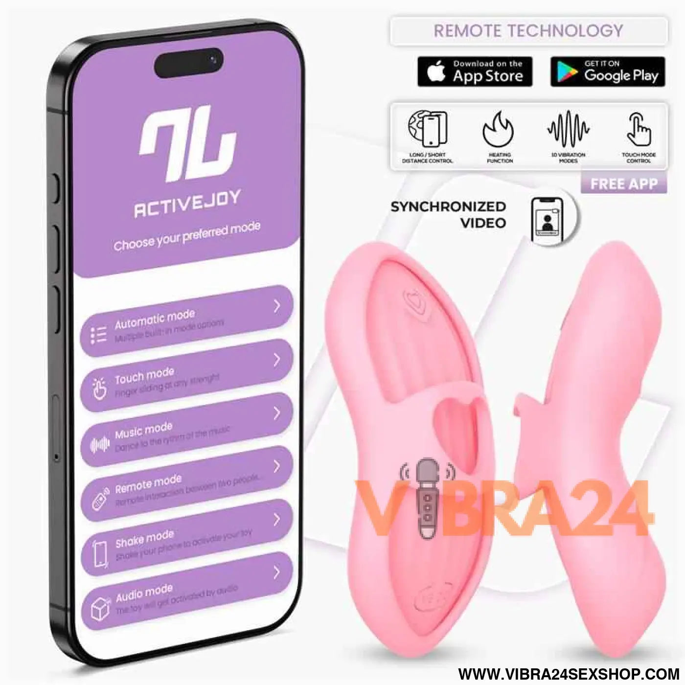 Laia Heated Finger Vibrator and App Pink