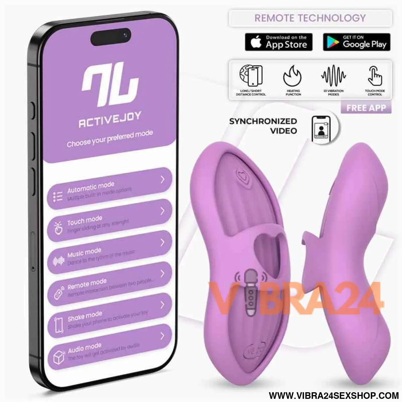 Laia Heated Finger Vibrator with App Lavender