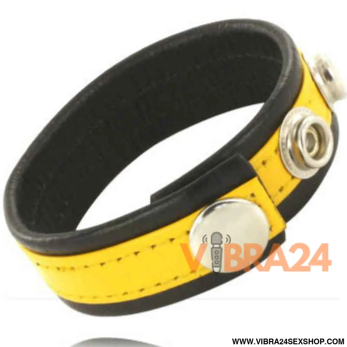 LEATHER BODY - CINTA DE COURO AJUSTVEL PÊNIS AMARELO-PRETO