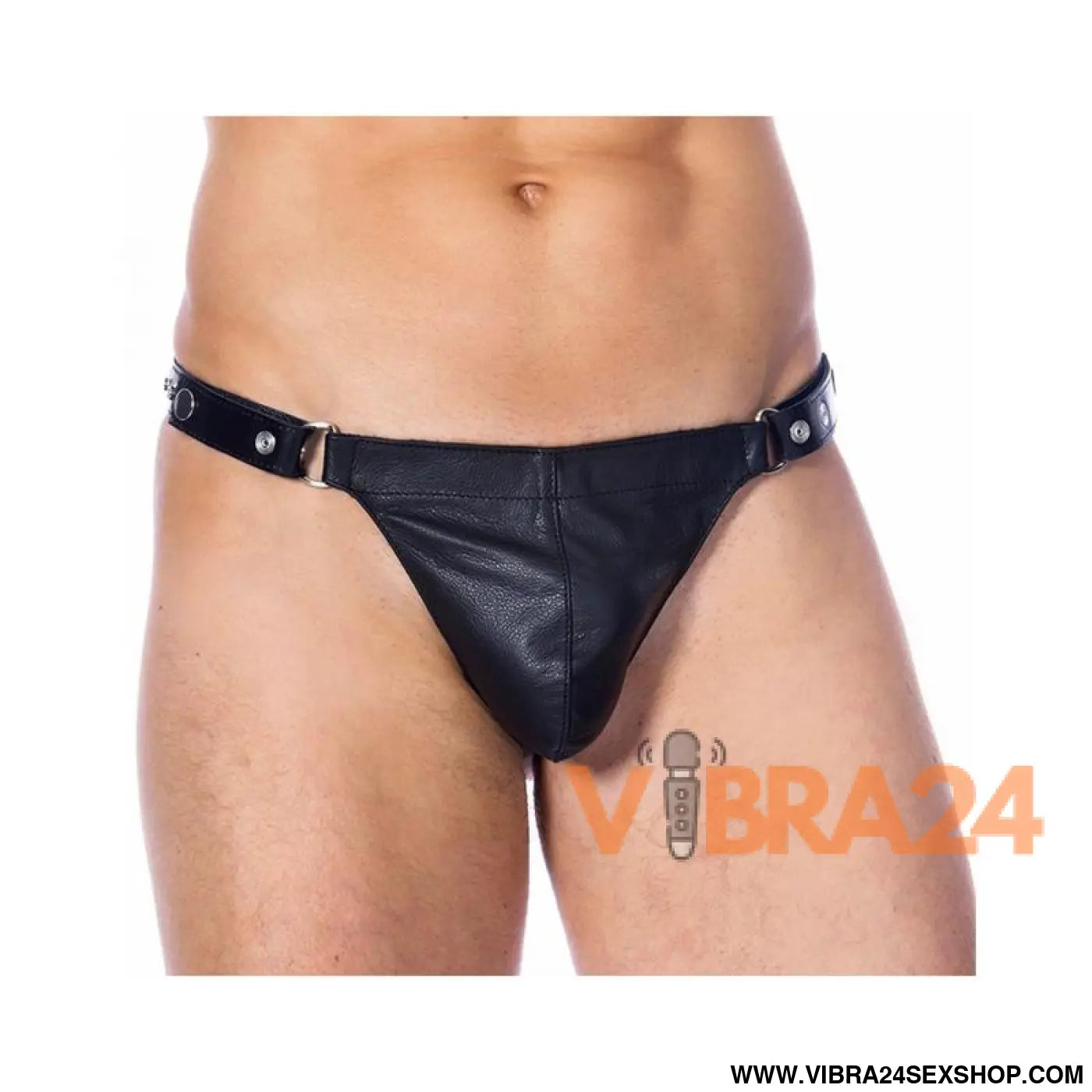 Leather G-string Adjustable Black