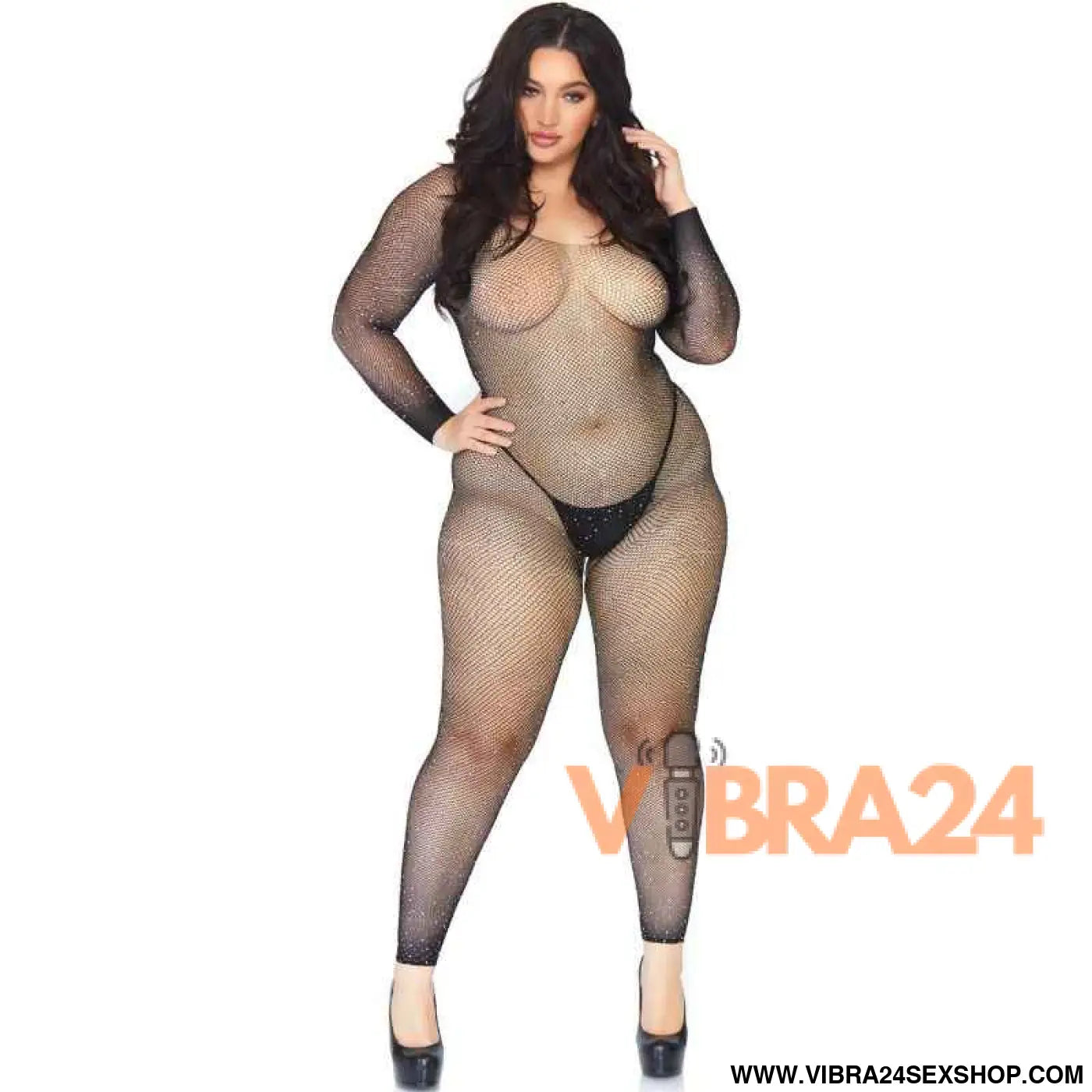 LEG AVENUE - MEIA CORPORAL CRISTALIZADA 1X-2X