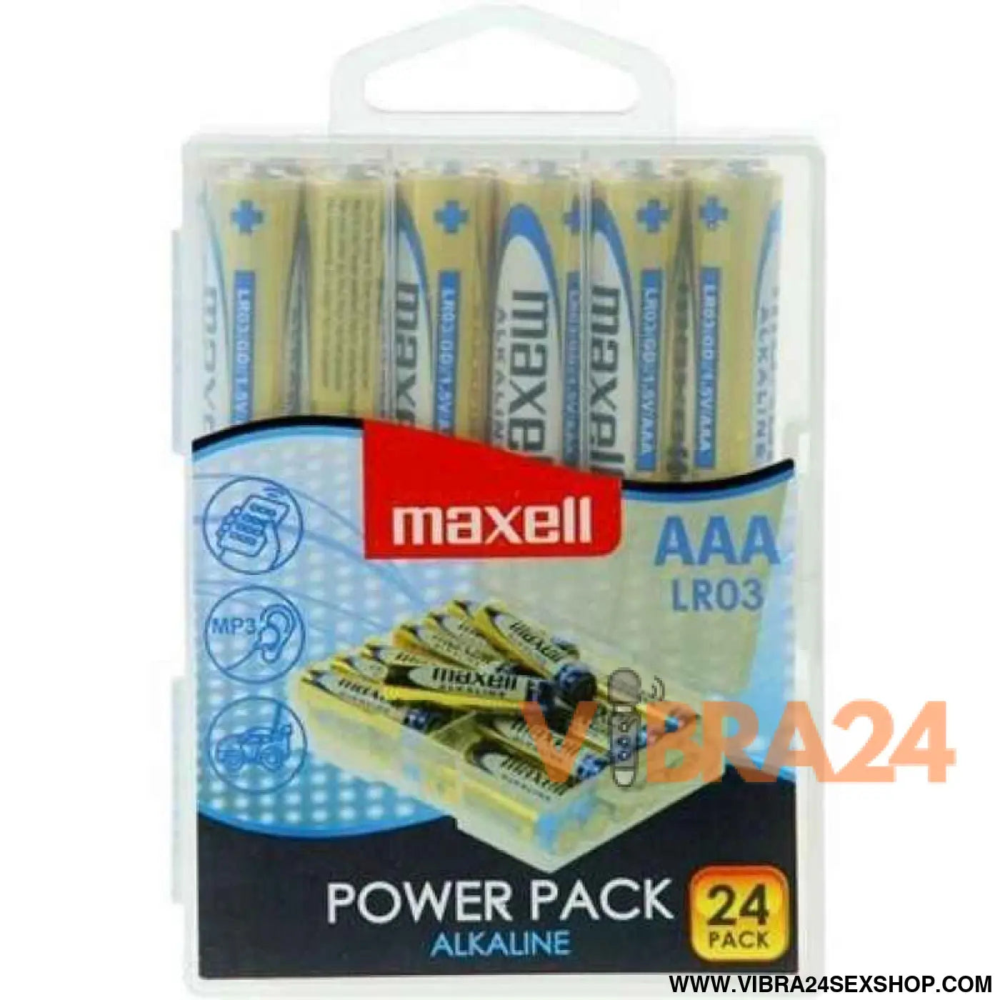 MAXELL - PACOTE DE PILHA ALCALINA AAA LR03 * 24 PILHAS