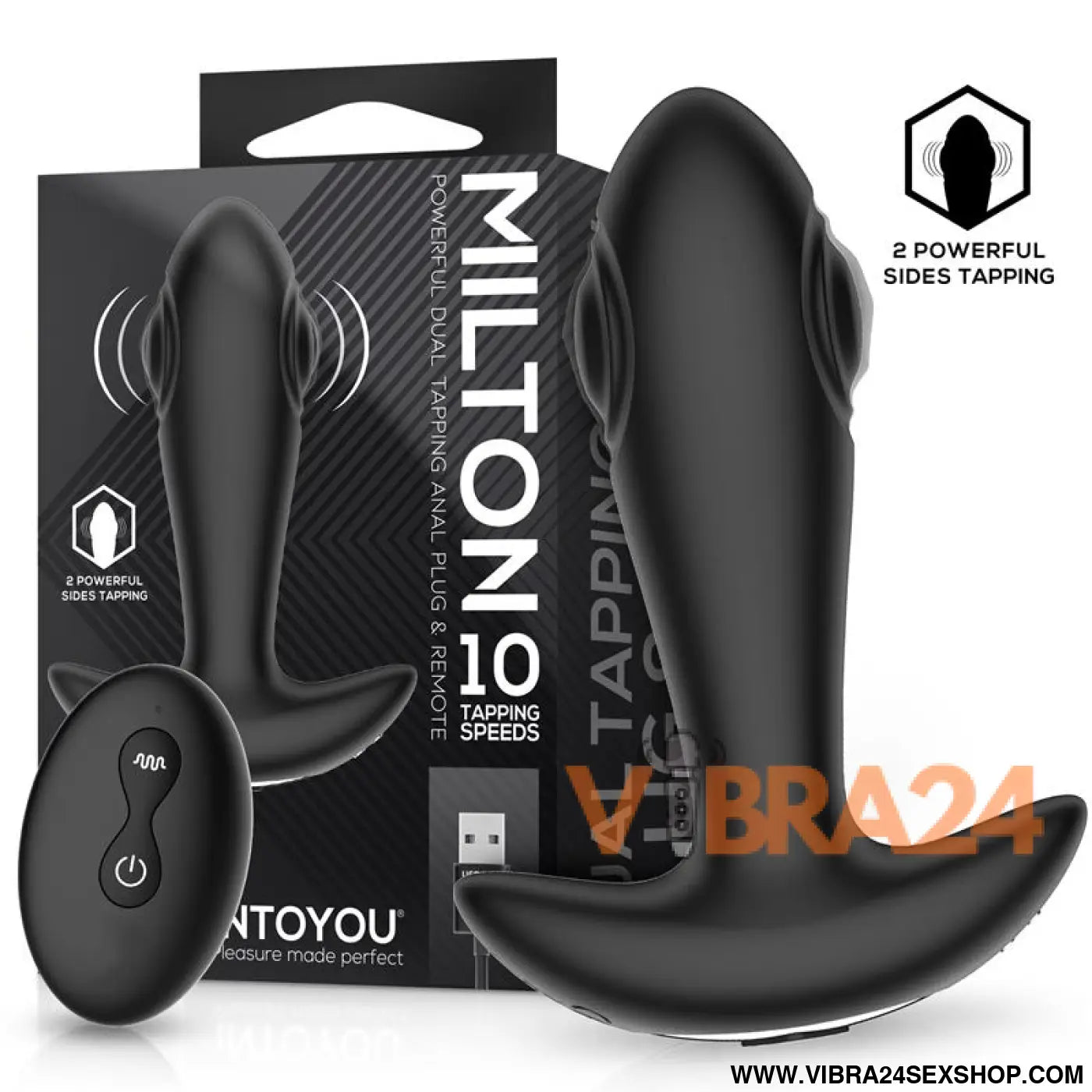 Milton Dual Tapping Anal Plug with Remote Control