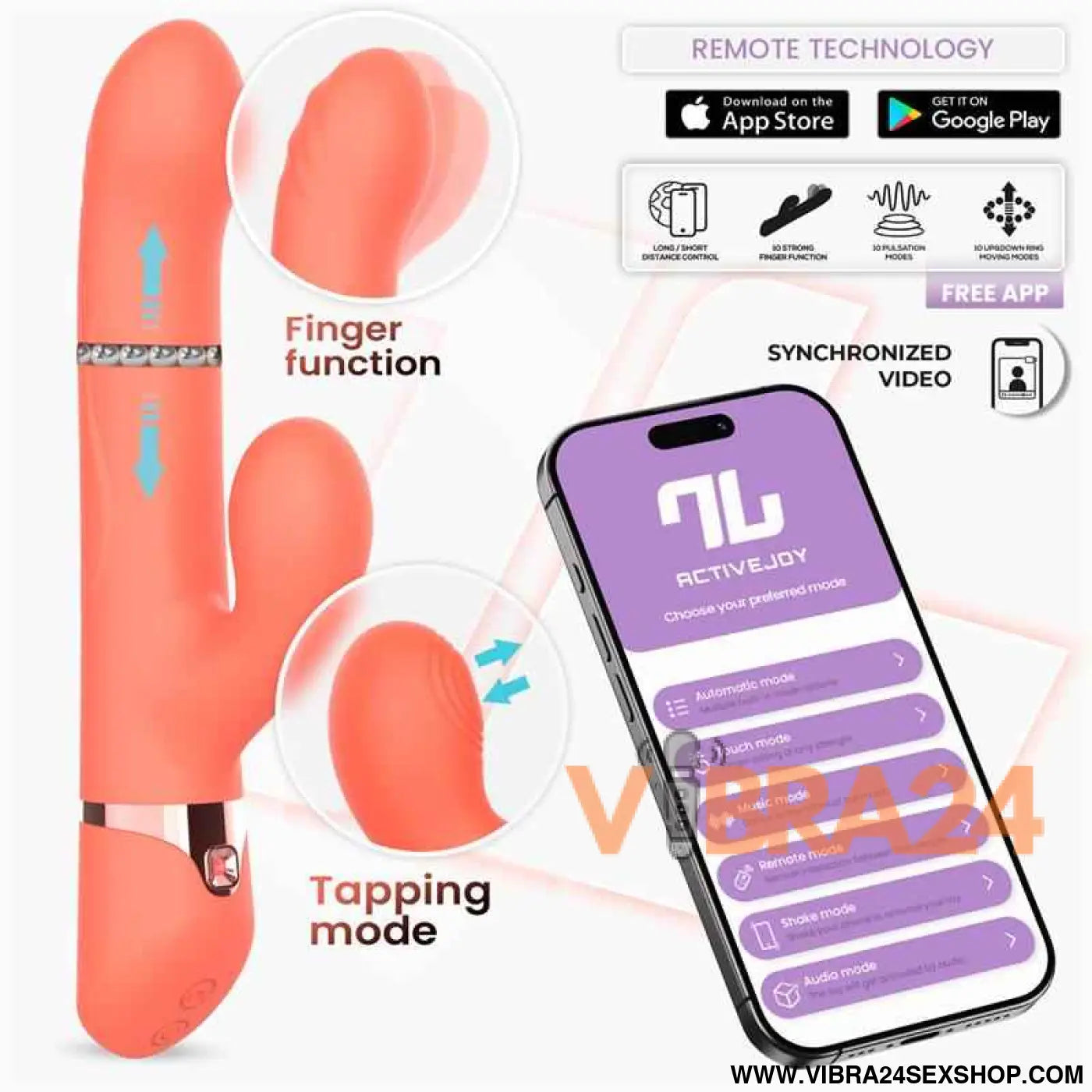 Mindy Vibe with Up and Down Beads Ring Finger Pulsation APP