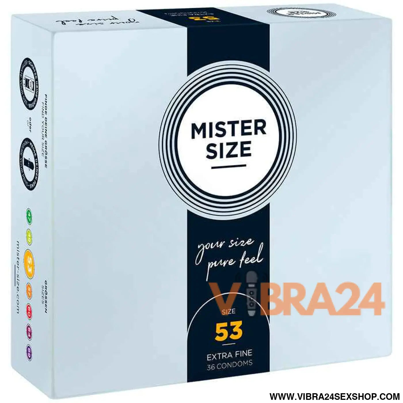 MISTER SIZE - PRESERVATIVO TAMANHO M 53 MM (36 UNIDADES)