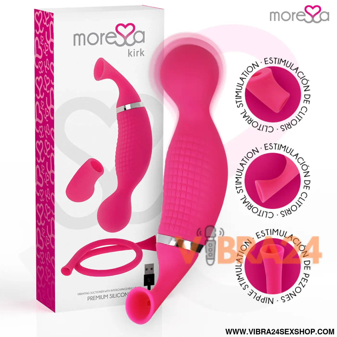 MORESSA - KIRK DUO SUCÇÃO + MASSAGEADOR MULTI-PERFORMANCE PREMIUM SILICONE RECARREGÁVEL